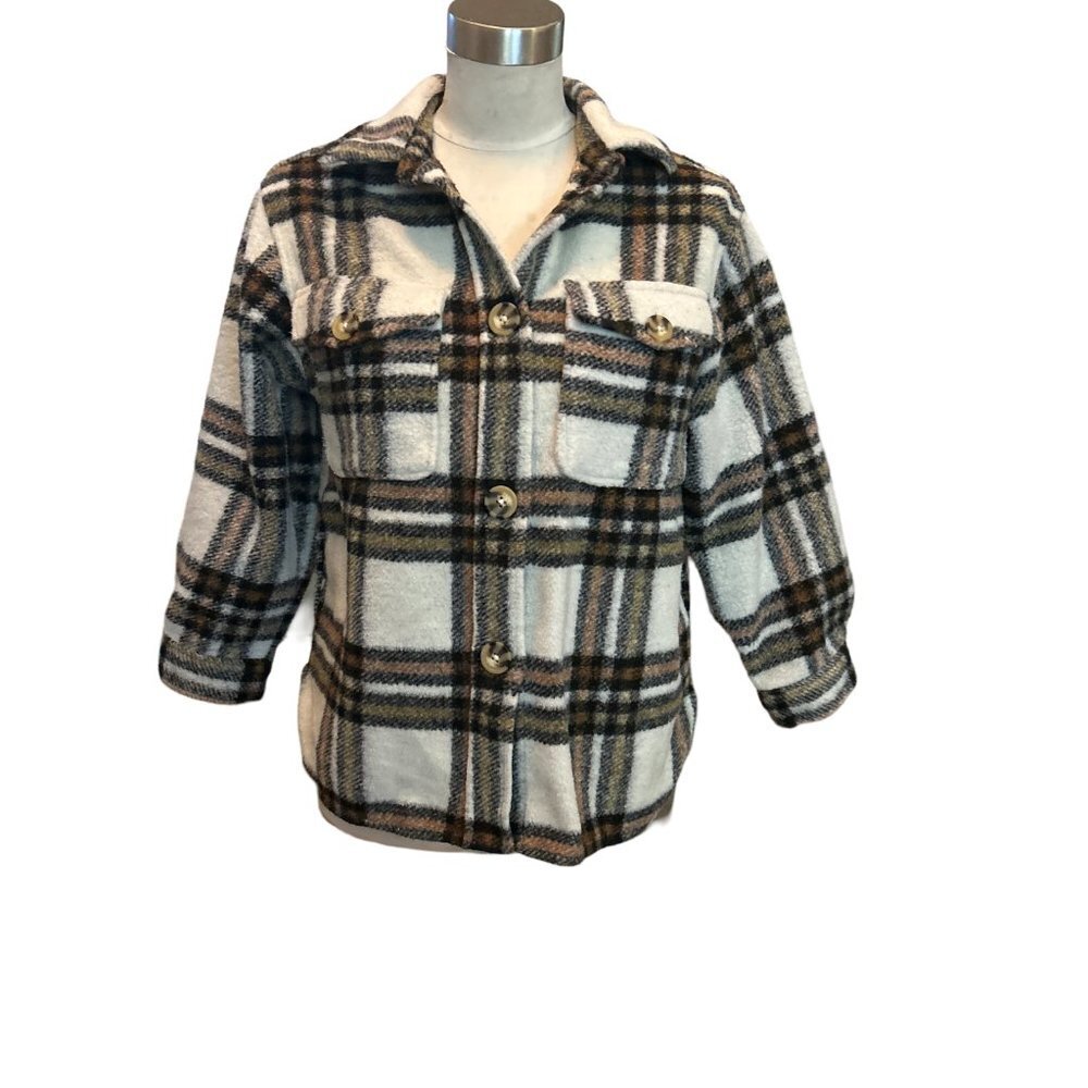 Zara Women’s Flannel Plaid Cropped Jacket Size 10 US XSmall